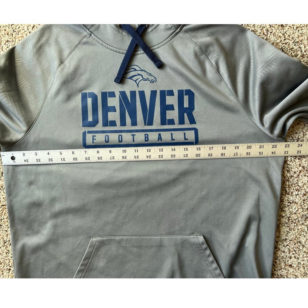 Men's Denver Bronco's Hoodie, Large, Gray/Blue, Fanatics, Football - Picture 5 of 9
